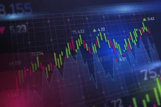 Gráfico financeiro sobre a alta da Ibovespa pela 12º vez