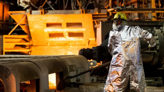 Homem em fundição demonstrando o grande resultado Usiminas 1T26