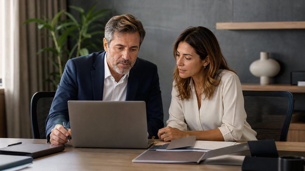 Executiva e consultor analisam investimentos distribuídos entre bancos e corretoras.